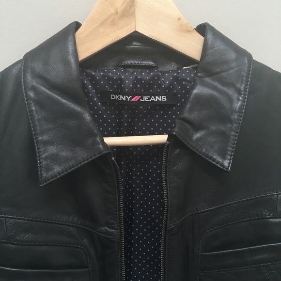 DKNY jeans leather jacket - Picture 2 of 7